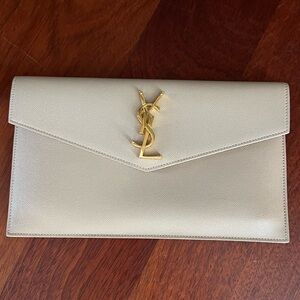 YSL envelope pouch medium with gold YSL